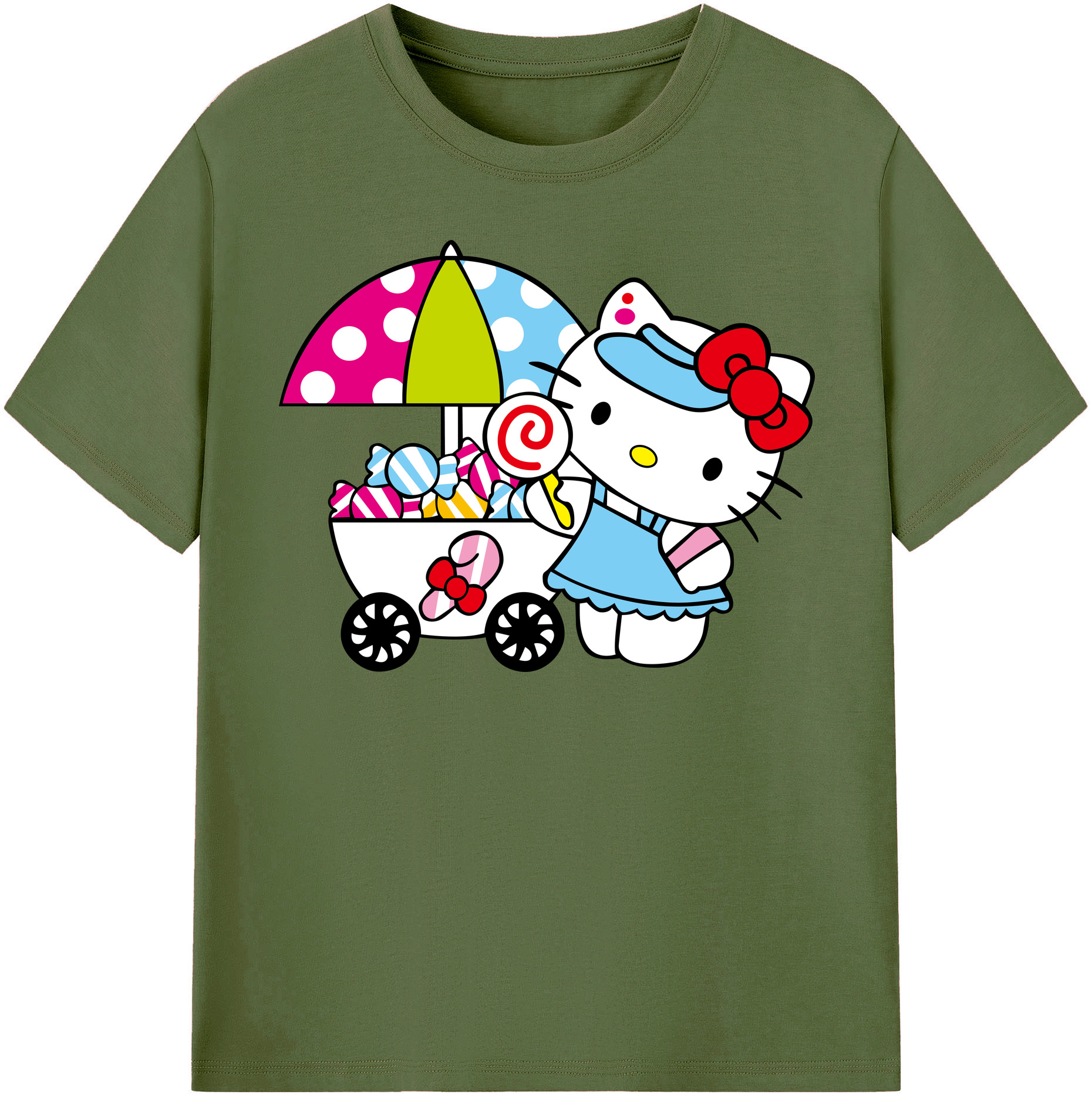 （画像用） Hello Kitty ハローキティ 綿100％半袖Tシャツ（フロントプリント）